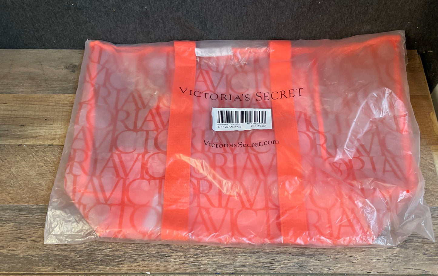 Victoria's Secret Neon Pink Logo Print Tote Bag Shoulder Bag NWT