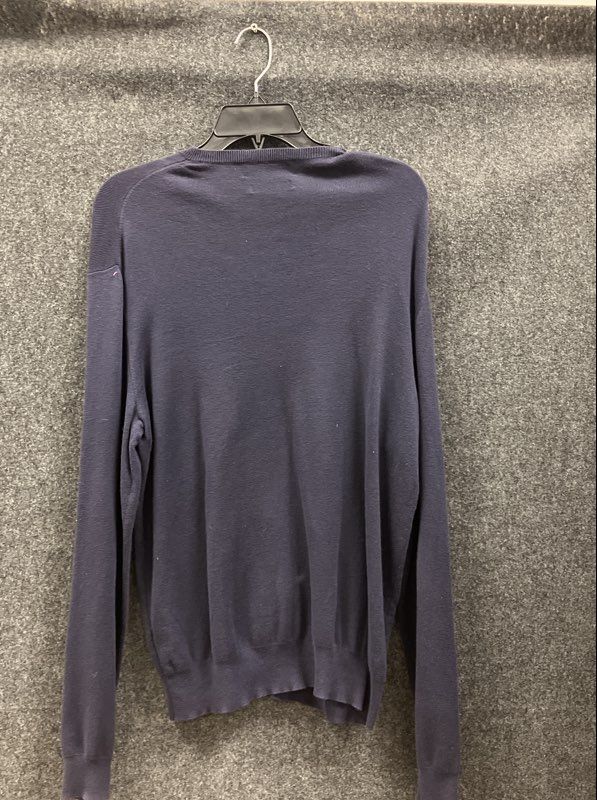 Polo Ralph Lauren Men's V-Neck Pullover Sweater Navy Blue Pima Cotton Sz L