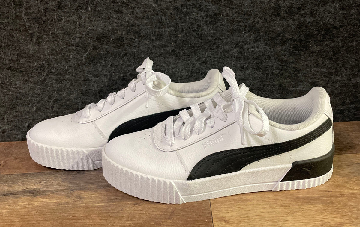 Puma Carina White Black Women's Platform Sneakers Size 6