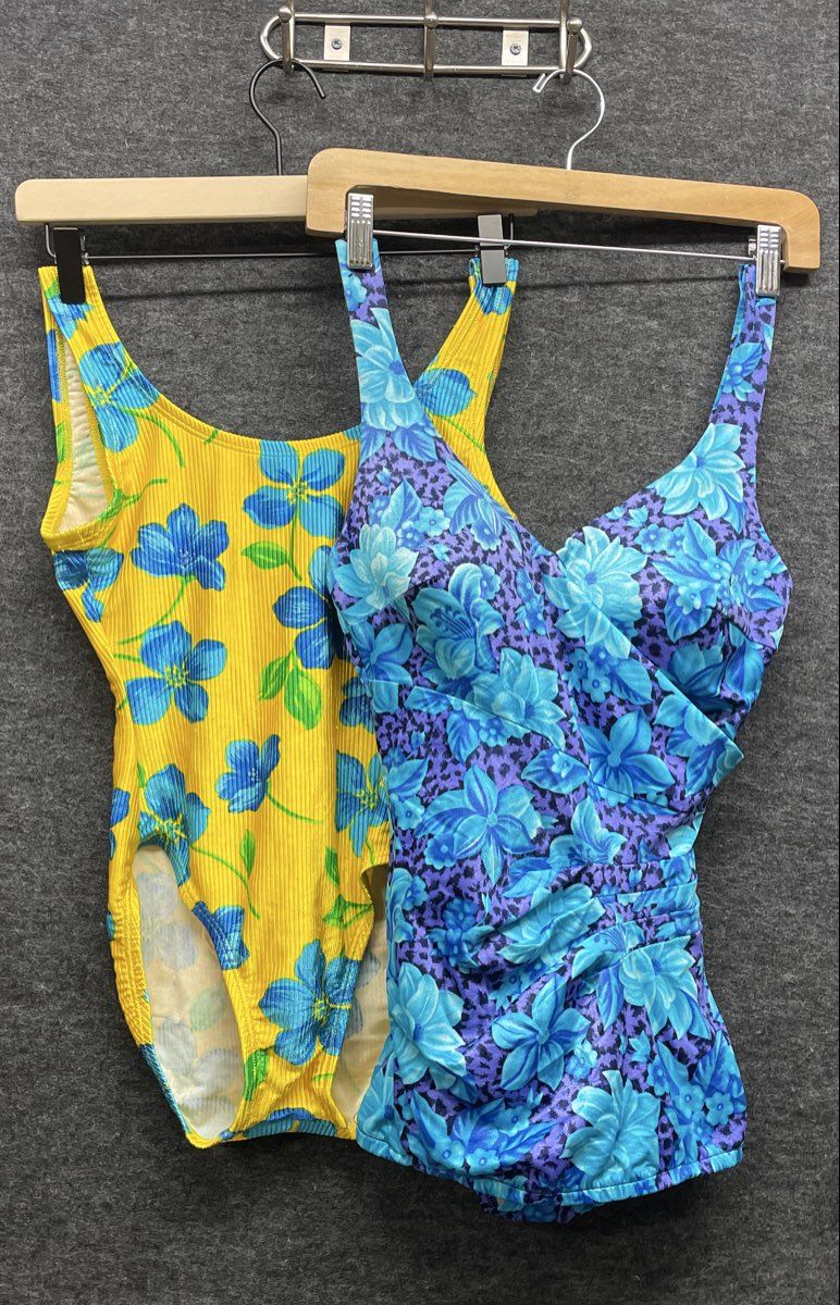 Vintage 90s One Piece Swimsuit Lot of 6 Catalina Maxine Hollywood Sz M 10