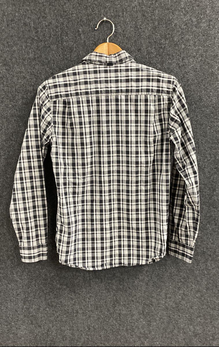 The North Face Men's Long Sleeve Button Up Shirt Black White Gray Plaid Size S