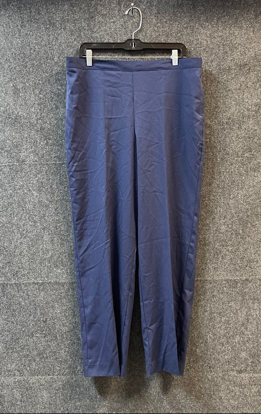 Alfred Dunner Women's Sloane Street Navy Blue Elastic Waist Pants NWT Sz 16