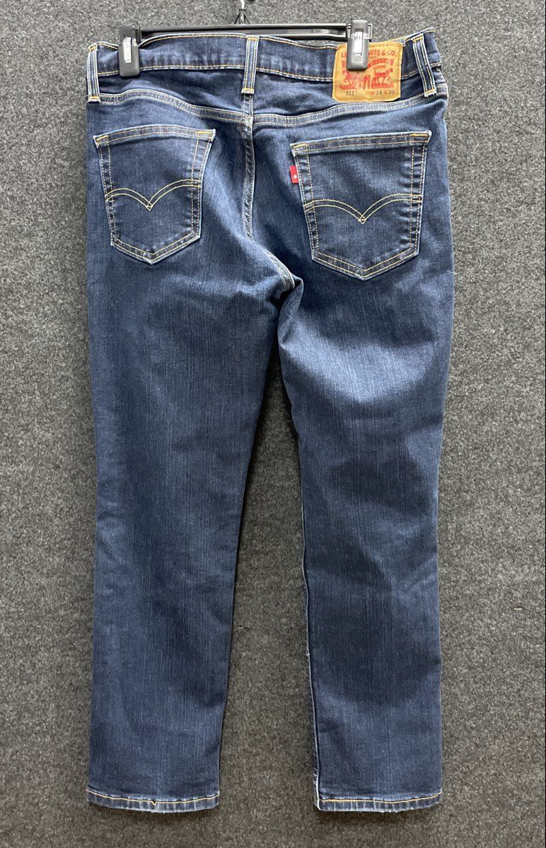 Levi's Men's 511 Slim Fit Jeans Dark Wash Indigo Blue Denim Size 34x30