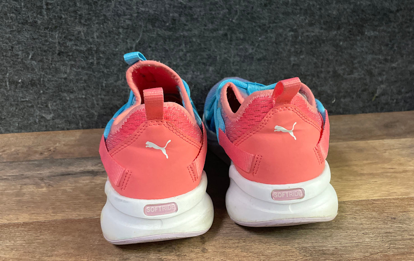 Puma Softride Sophia Blue Pink Ombre Running Shoes Women's Size 8.5
