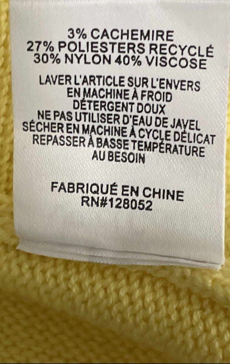 Quiet Golf Men's Yellow Cashmere Blend Button Front Cardigan Sweater Sz L