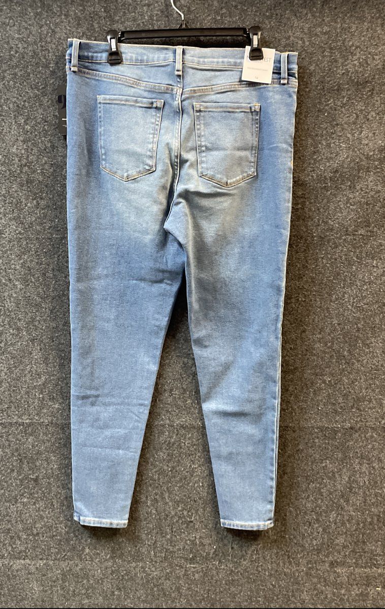 Nine West Women's Blue High Rise Perfect Skinny Jeans Jules Wash Sz 14 NWT