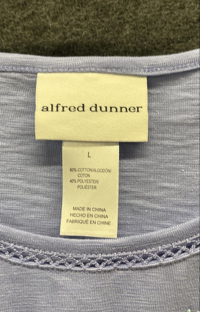 Alfred Dunner Women's Purple Butterfly Embroidered Top Santa Fe 2025 Sz L NWT
