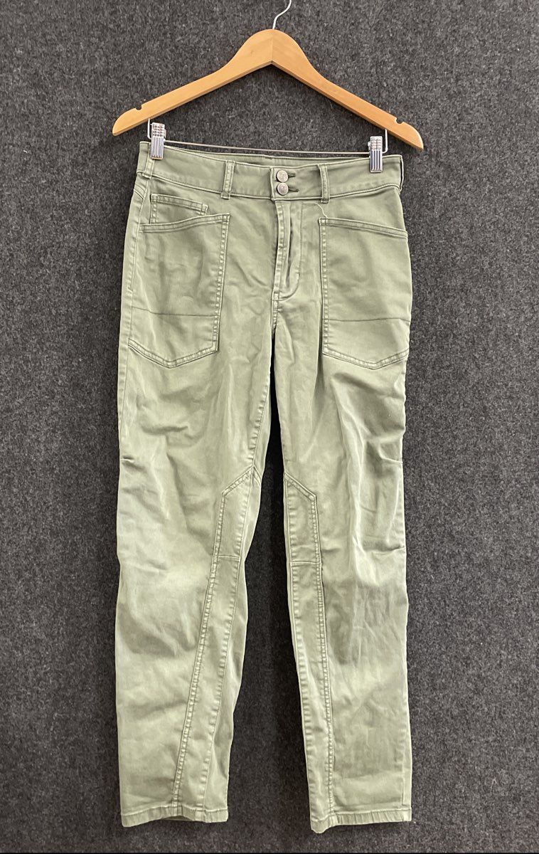 Pilcro Women's Olive Green High Rise Utility Patch Pocket Pants Size 27