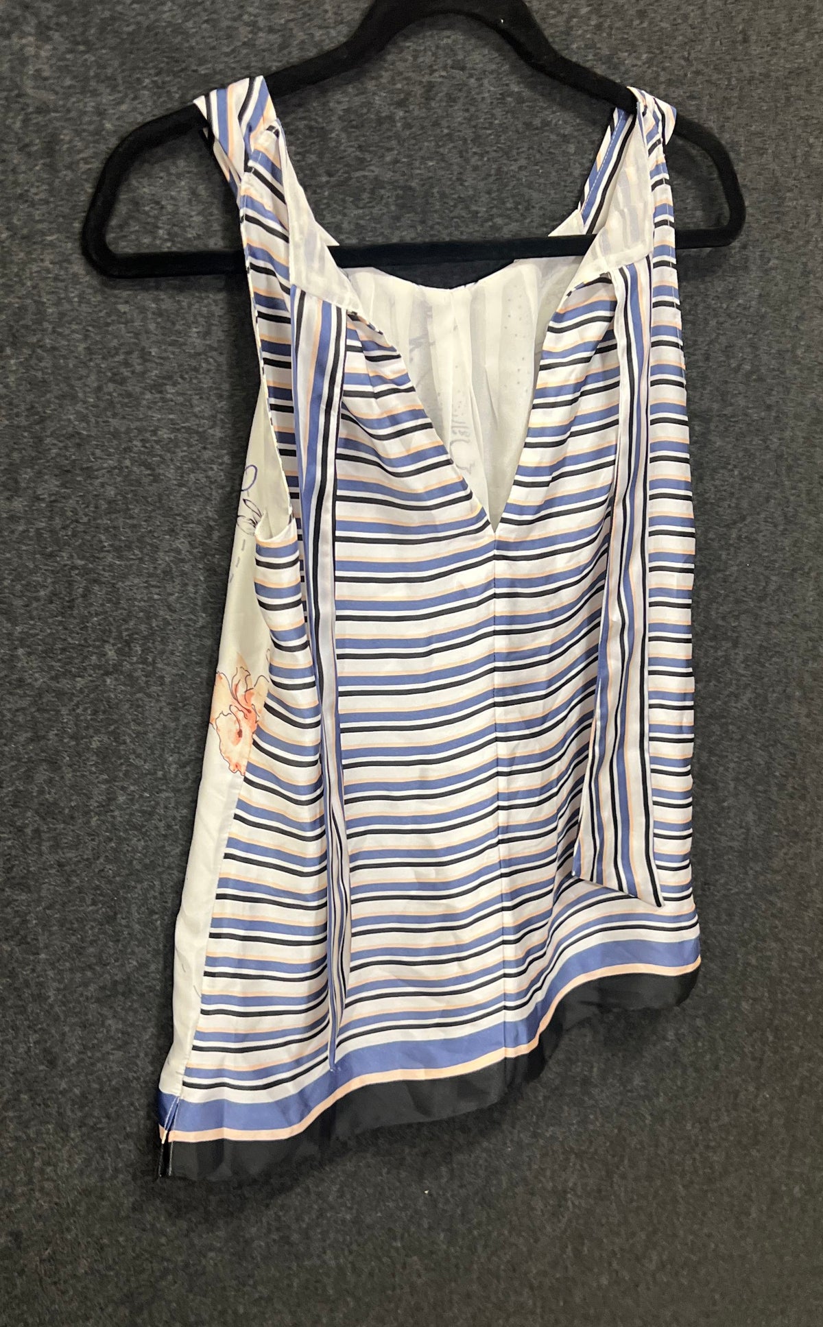 White House Black Market Women's Bora Bora Map Striped Sleeveless Top Sz XS