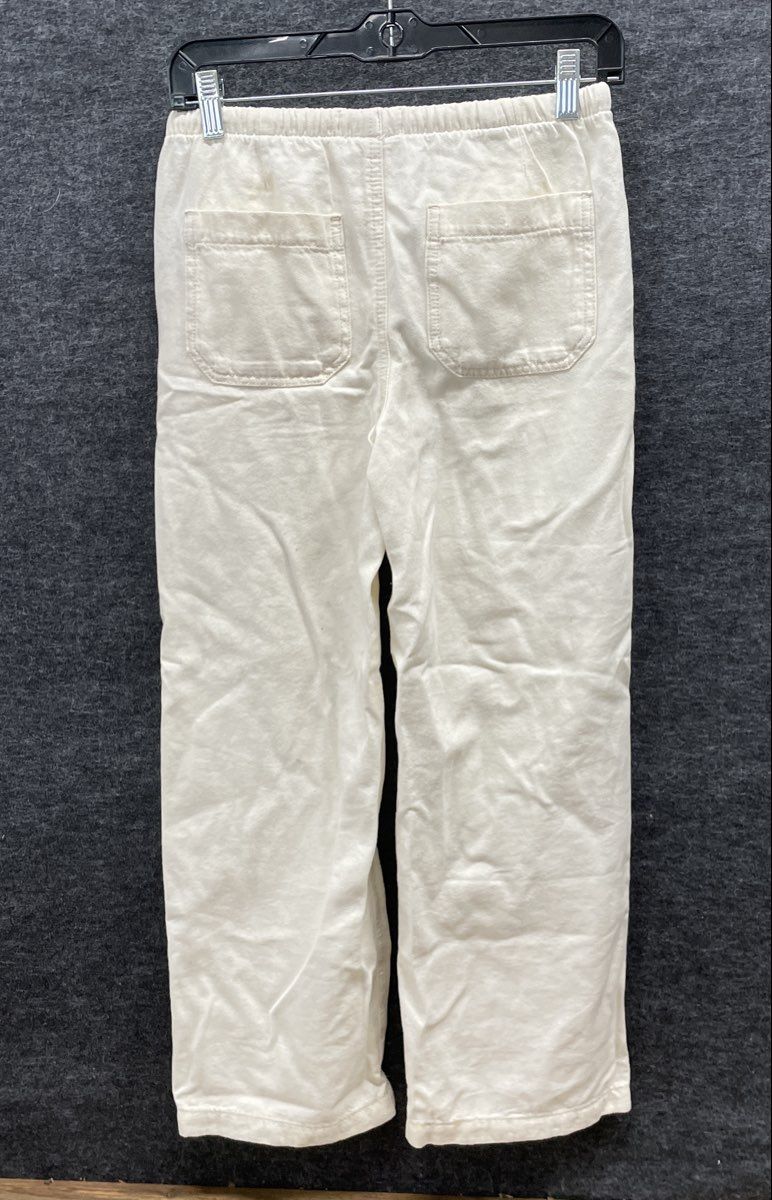 SO Girls White Sweatpants Cotton Elastic Waist Patch Pocket Pants Sz L 10/12
