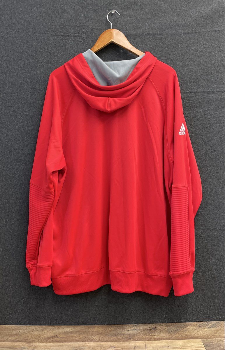 Adidas Men's Washington Wizards NBA Full Zip Hoodie Red Ribbed Jacket Sz 2XL