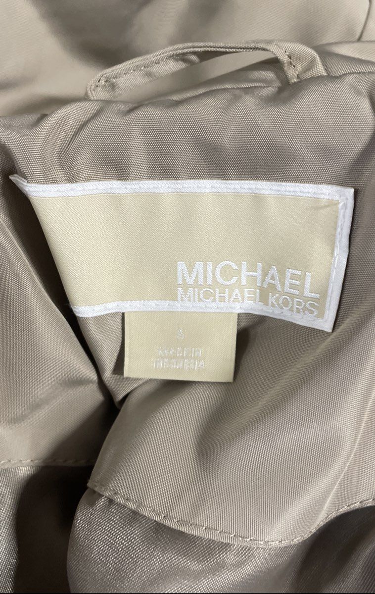 Michael Kors Women's Tan Hooded Cinched Waist Utility Field Jacket Sz S