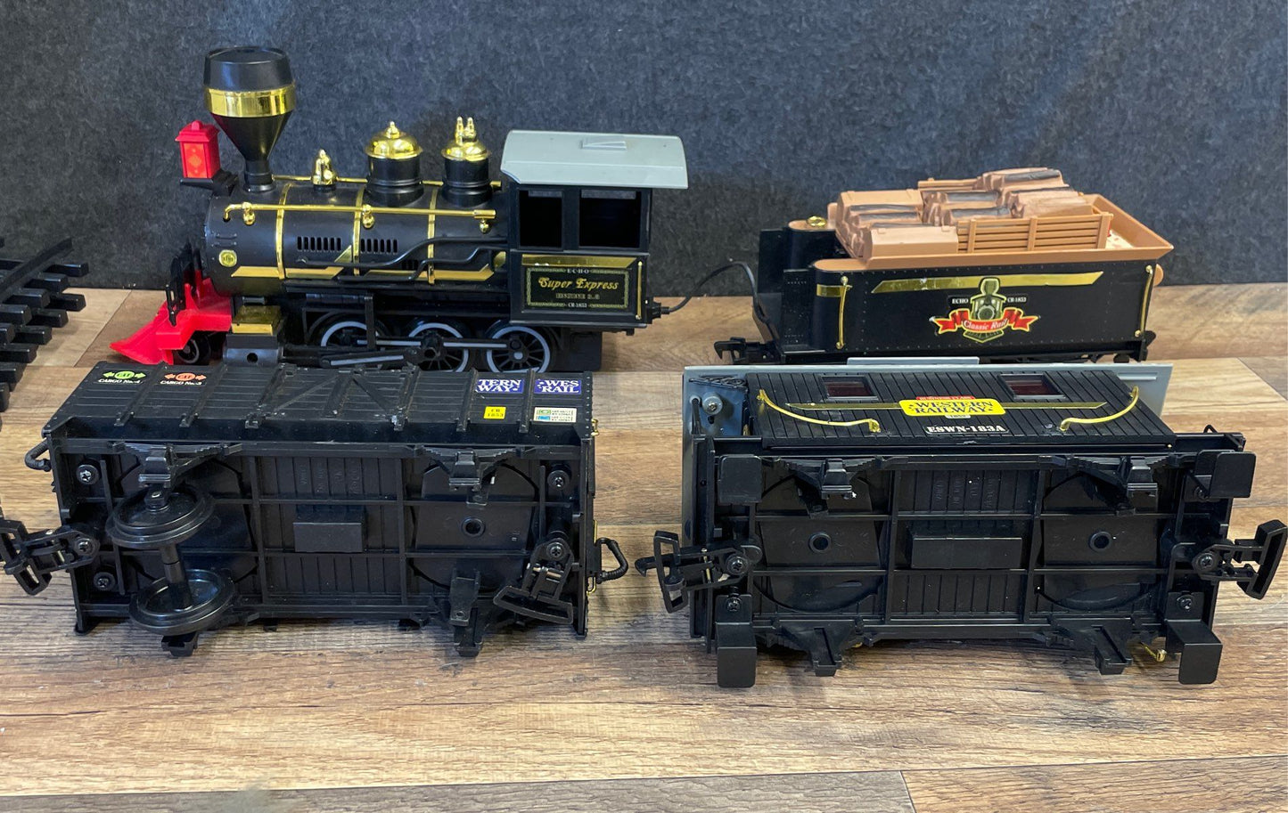 Vintage Echo Super Express Train Set Lot G Scale Plastic D.B.G.M. with Track