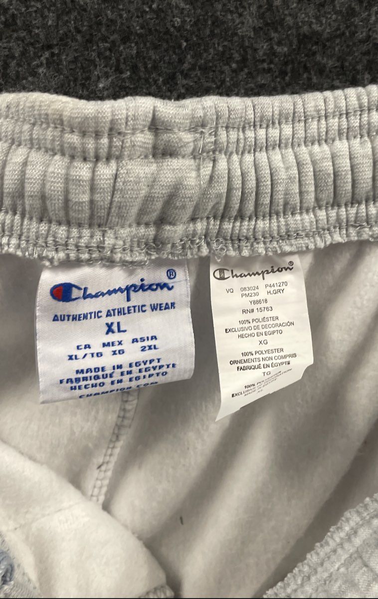 Champion Men's Heather Gray Cargo Sweatpants Fleece Lined Drawstring NWT Sz XL