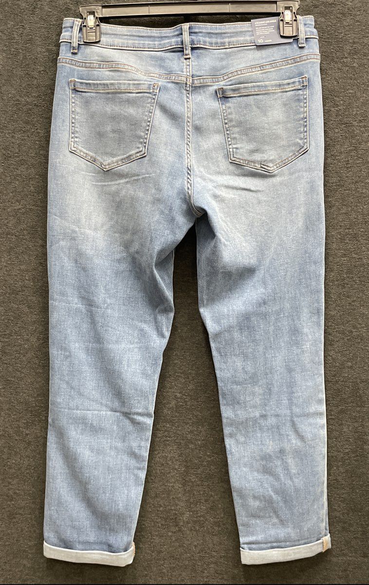 J. Jill Women's Straight-Leg Ankle Boyfriend Jeans Brooklyn Wash Blue Sz 10P NWT