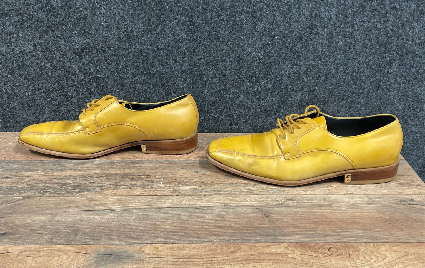Giorgio Brutini Yellow Leather Bicycle Toe Derby Dress Shoes Men's Size 9M