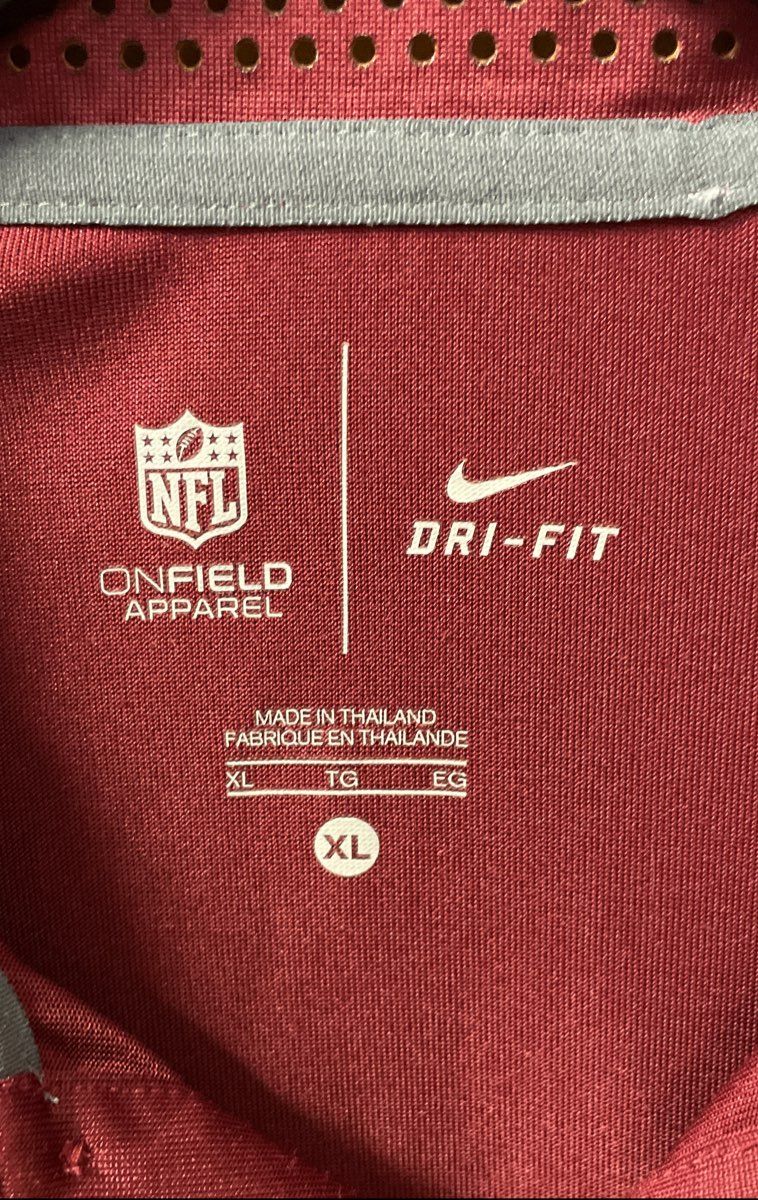 Nike Men's Washington Redskins NFL On Field Dri-Fit Polo Burgundy Sz XL