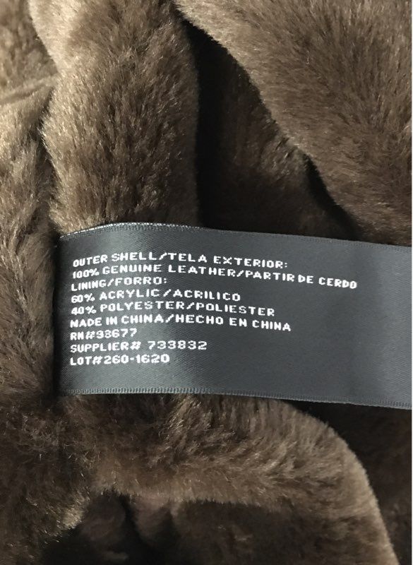 St. Johns Bay Women's Brown Washable Suede Hooded Faux Fur Jacket Sz L
