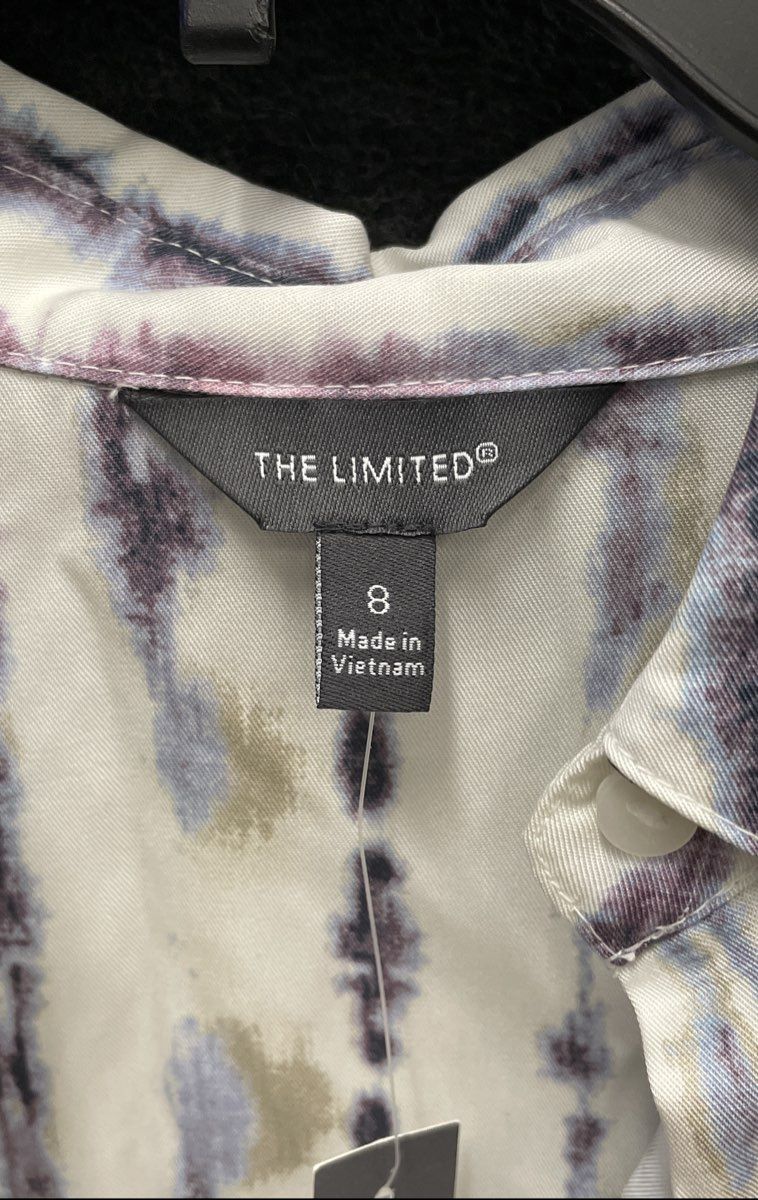The Limited Women's Multicolor Tie Dye Lyocell Shirt Dress Tie Waist NWT Sz 8