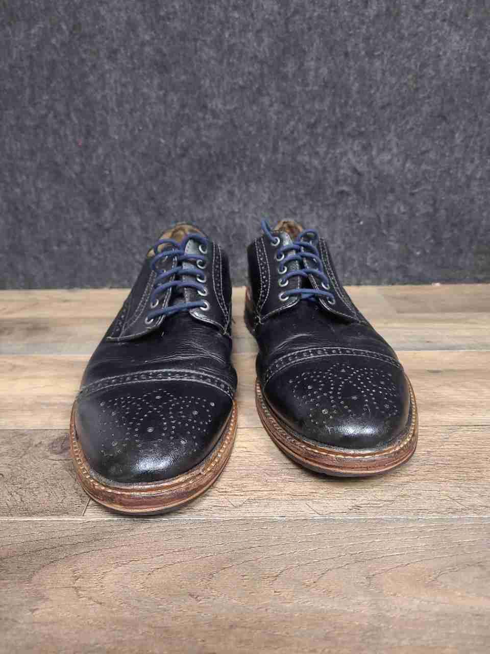 Florsheim Limited 15068-001 Black Leather Brogue Cap Toe Derby Size 9.5 D