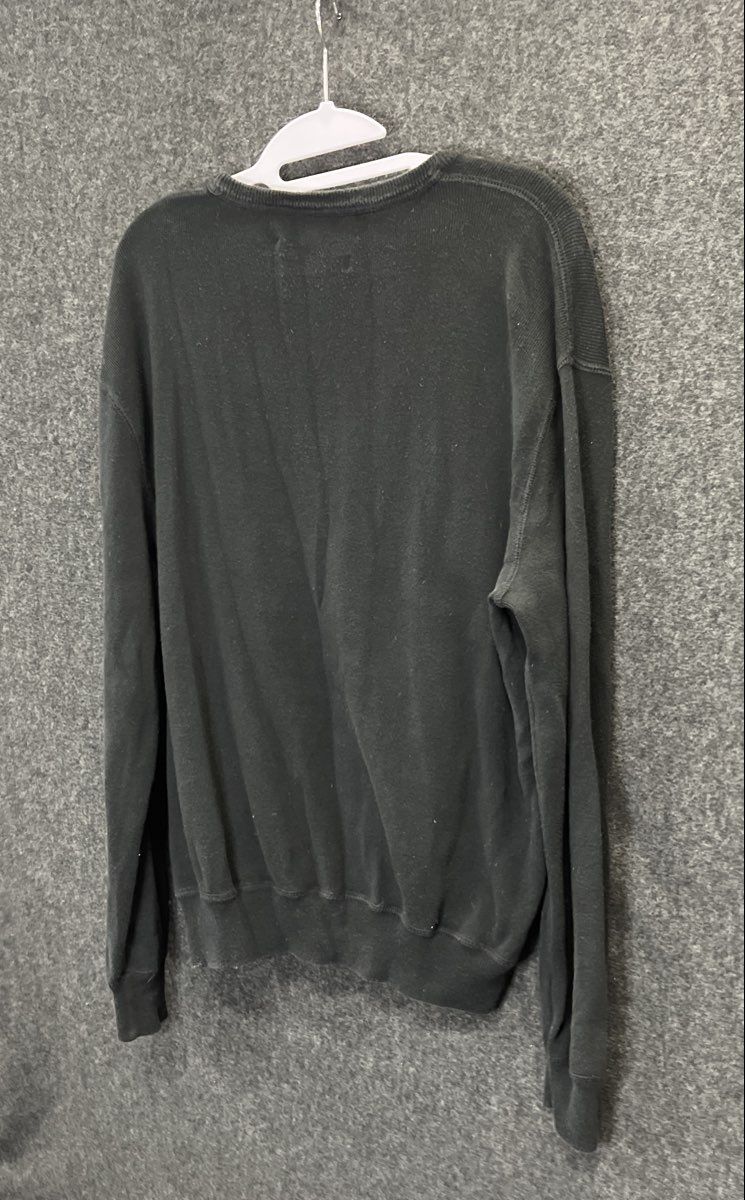 Vintage 90s Polo Ralph Lauren Black Cotton Crewneck Sweater Purple Pony Sz M