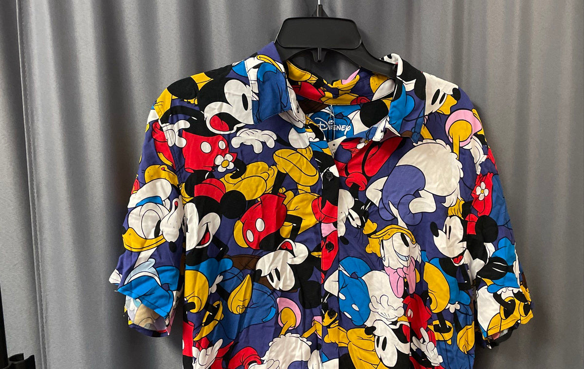 Disney Hot Topic Sensational Six All Over Print Aloha Shirt NWT Sz Medium