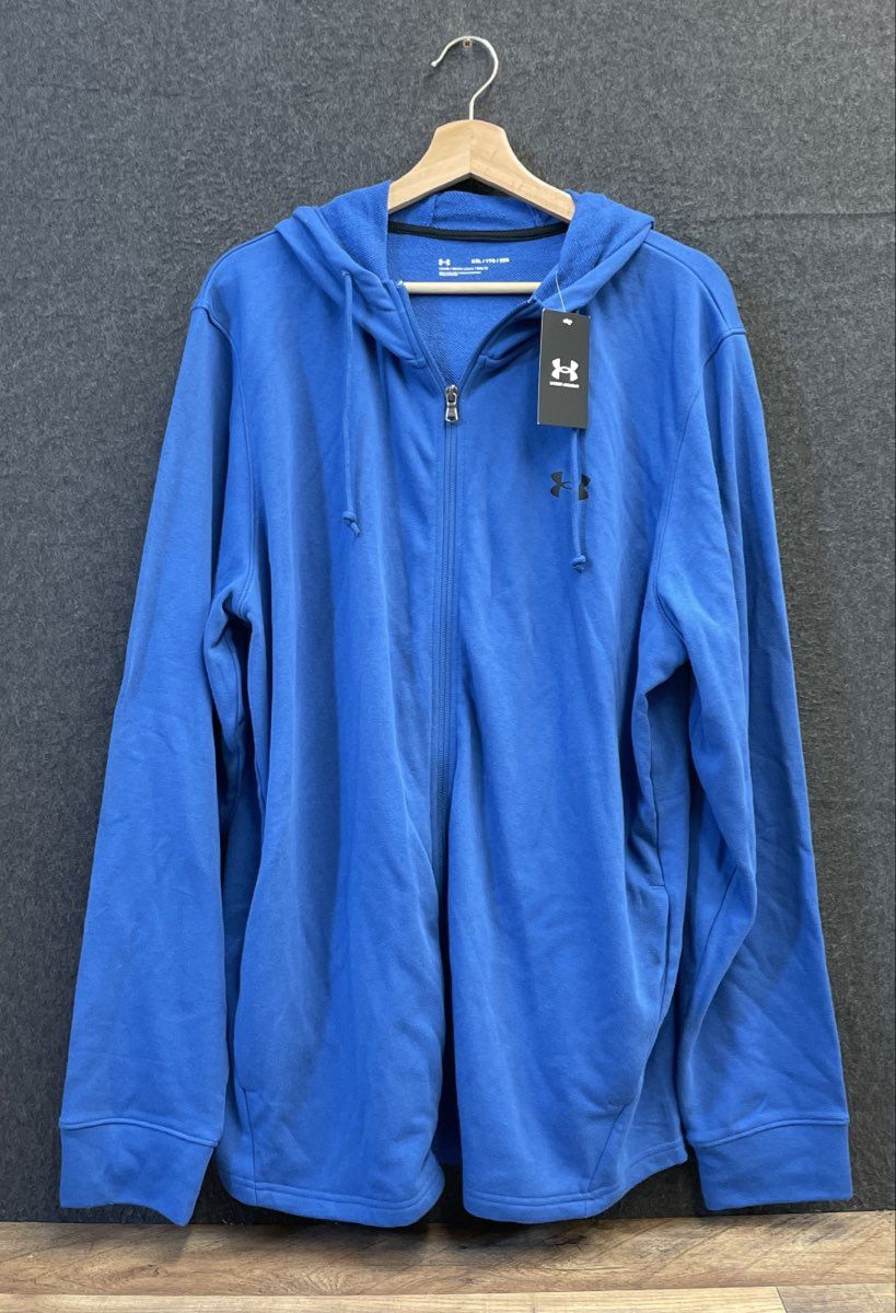 Under Armour Men's Blue UA Rival Terry Full Zip Hoodie NWT Loose Fit Sz XXL