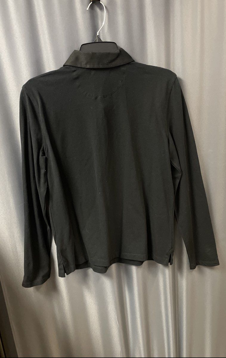 Lauren Jeans Co Ralph Lauren Women's Black Long Sleeve Crest Polo Shirt Sz L