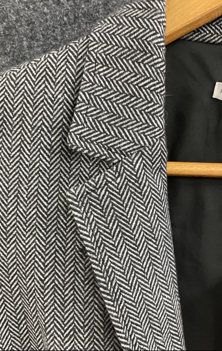Rebecca Minkhoff Women's Black White Herringbone Wool Blend Blazer NWT Sz L