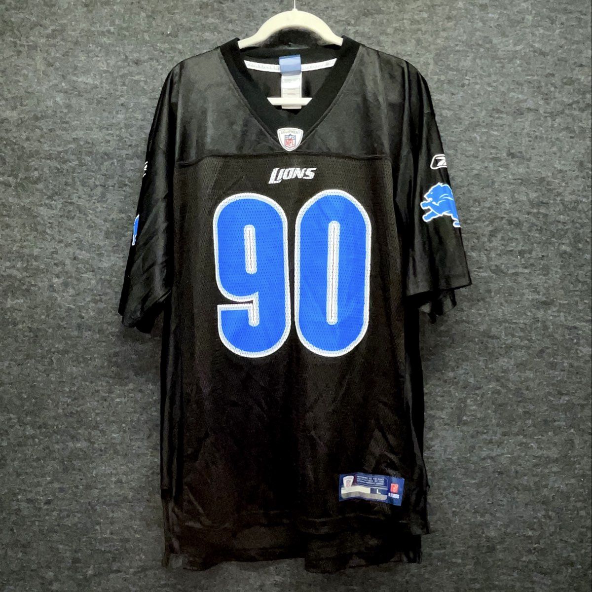 Reebok Men's Detroit Lions Ndamukong Suh #90 Black Alternate NFL Jersey Sz L