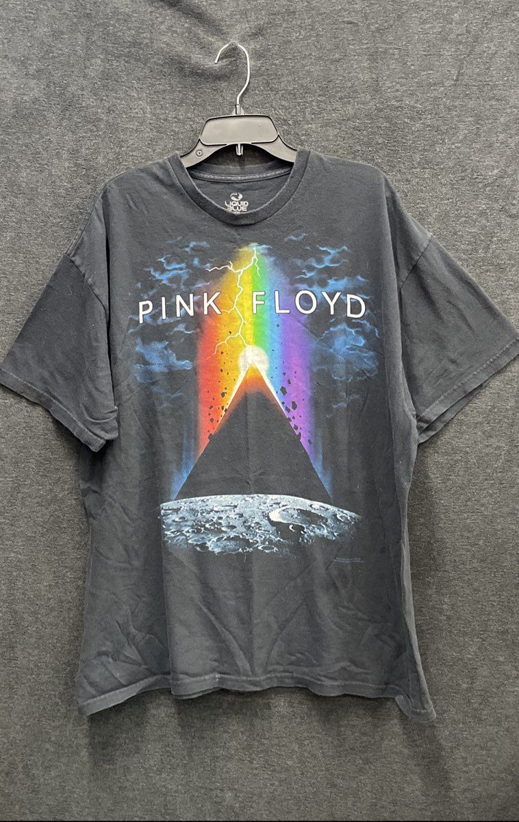 Pink Floyd Dark Side of the Moon T-Shirt Reprint Liquid Blue Sz XXL