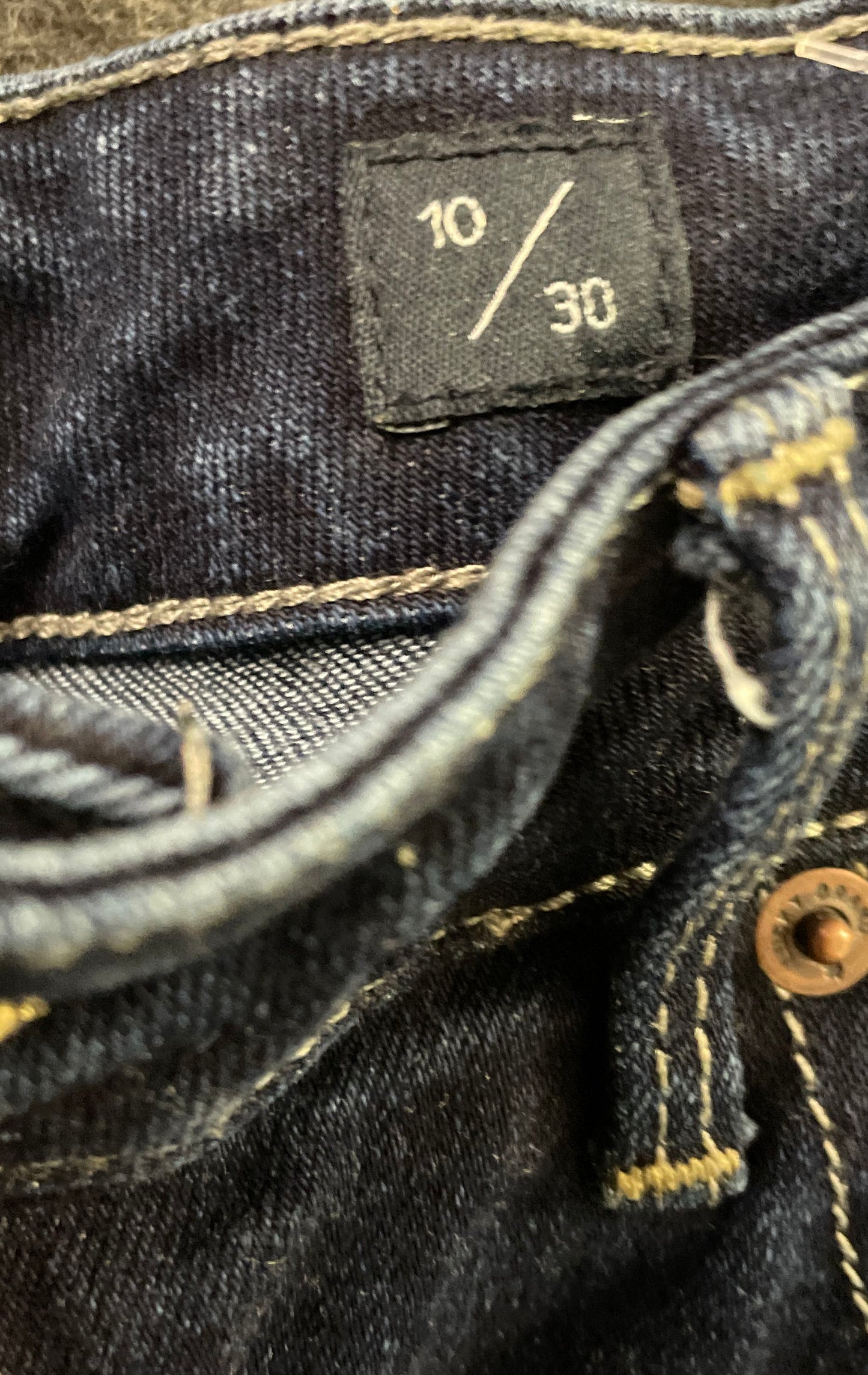 Lucky Brand Women's Jeans Dark Wash Blue Skinny Raw Fray Hem Sz 10/30