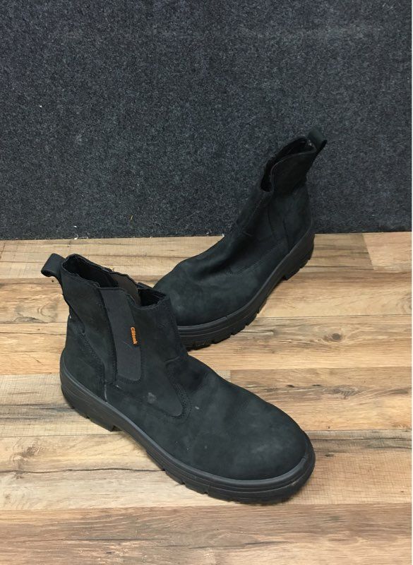 Clitenk Black Slip-On Safety Chelsea Work Boots Men's Size 14