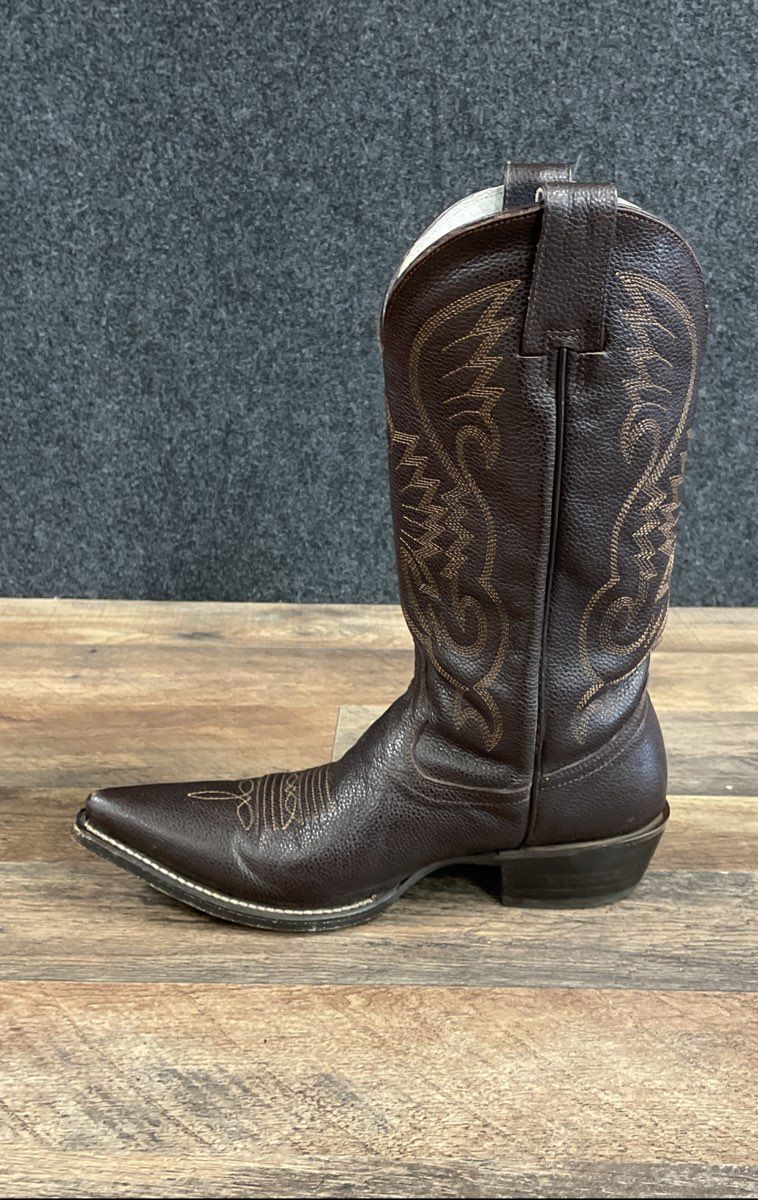 Pistolero Brown Pebbled Leather Western Cowboy Boots Goodyear Welted Size 26
