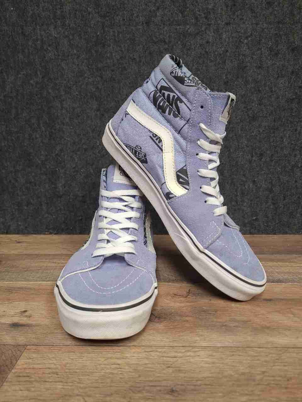 Vans Sk8-Hi Logo Mix Lavender Lustre High Top Skate Shoes Men Size 9