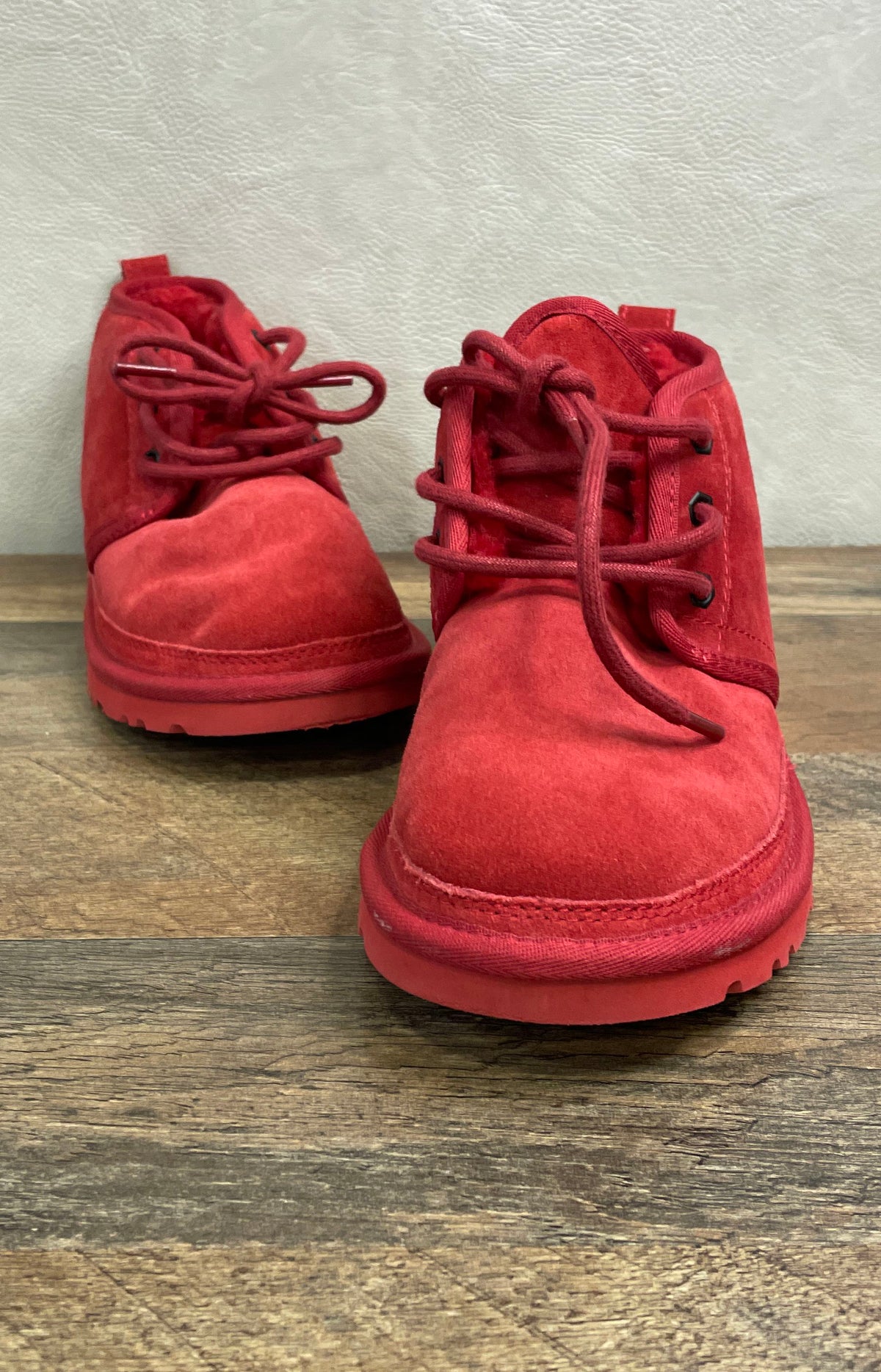 UGG Neumel Red Suede Lace-Up Chukka Boots Women's Size 6