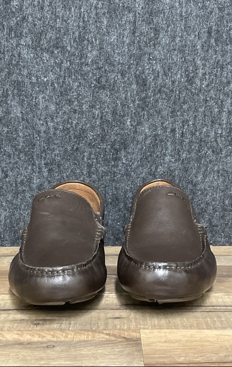 Clarks Markman Plain Dark Brown Leather Driving Loafers Size 8.5 M
