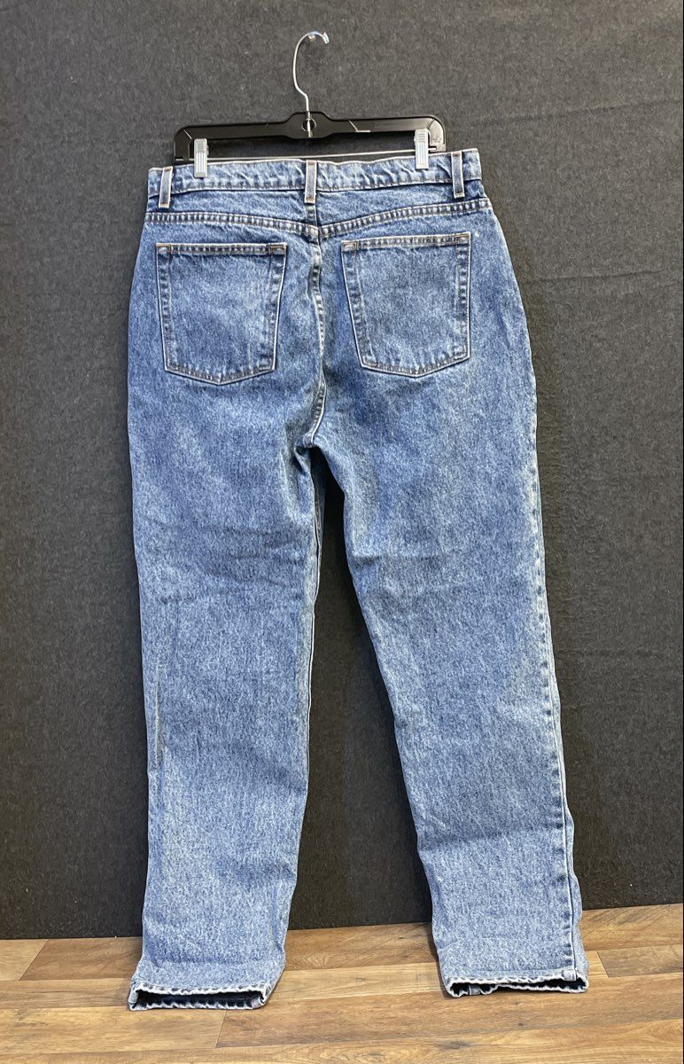 American Apparel Women's Acid Wash High-Waist Jeans Blue Cotton Denim Sz 32