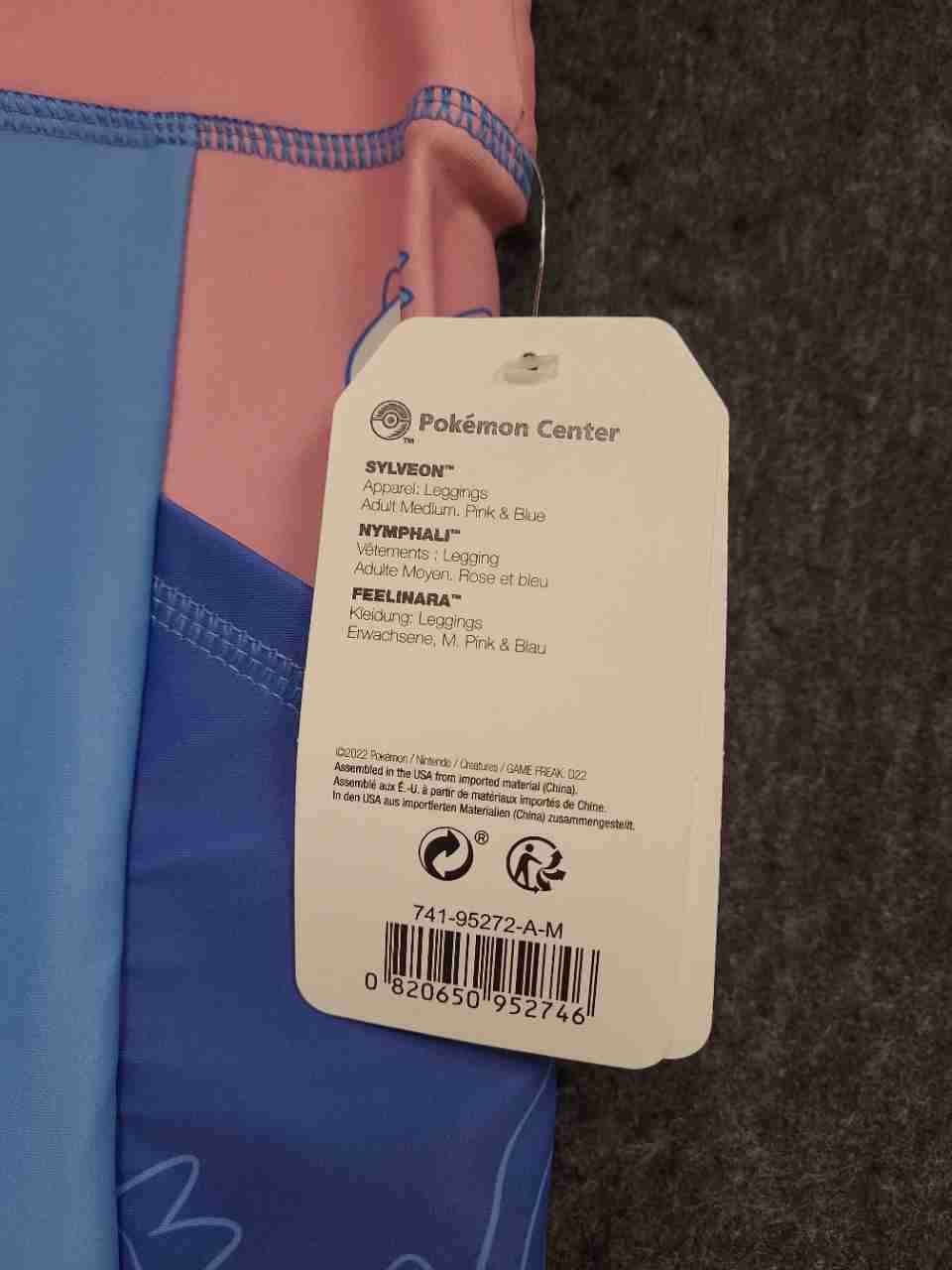 Pokemon Center Women's Sylveon Colorblock Leggings Pink Blue Sz M NWT