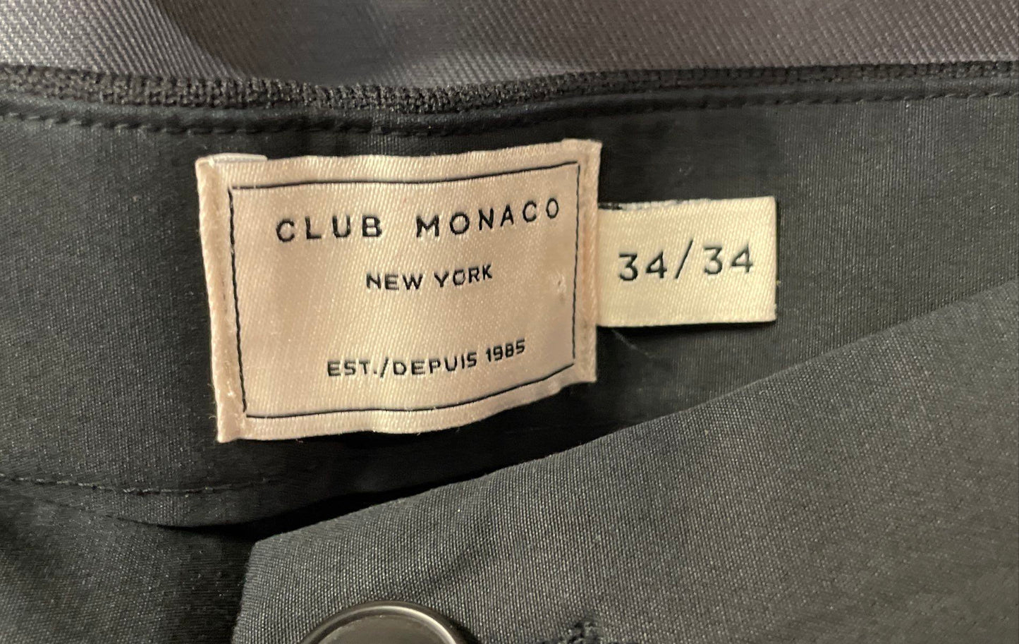 Club Monaco Men's Black Jogger Pants Slacks Elastic Hem Cuffs Sz 34/34