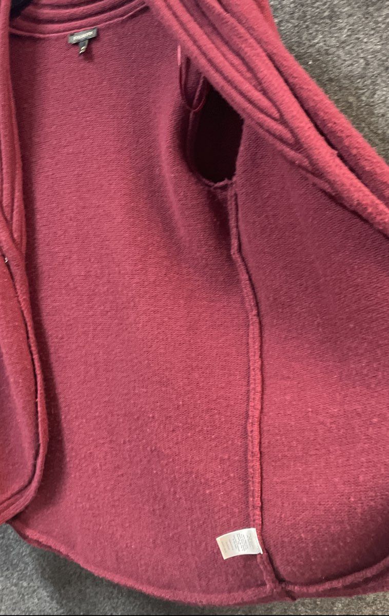 Talbots Women's Burgundy Merino Wool Cashmere Blend Open Front Cardigan Sz XS