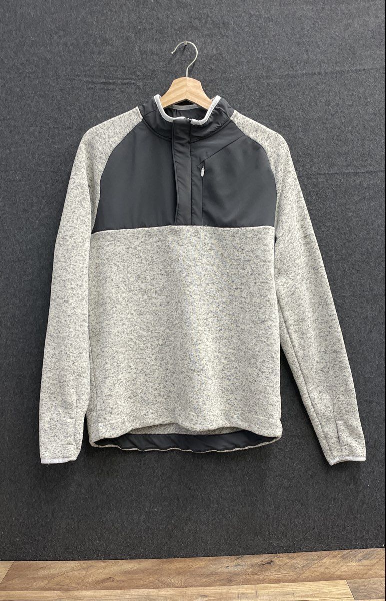 C9 Champion Men's Colorblock Fleece Pullover Gray Mock Neck Sz M
