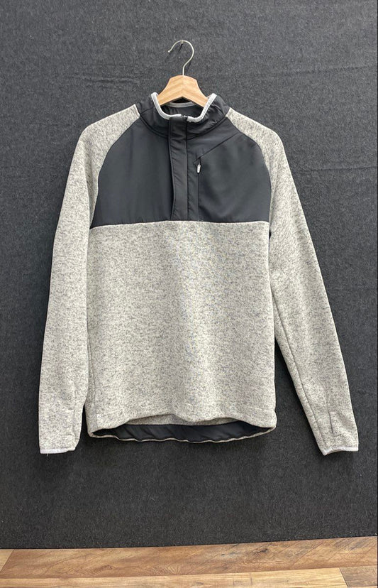 C9 Champion Men's Colorblock Fleece Pullover Gray Mock Neck Sz M