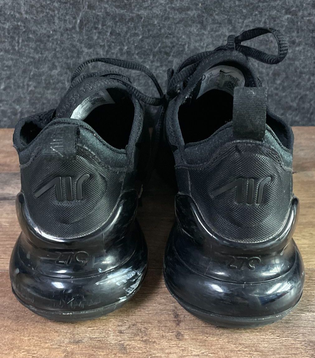 Nike Air Max 270 Triple Black Youth Running Shoes BQ5776-001 Size 5.5Y