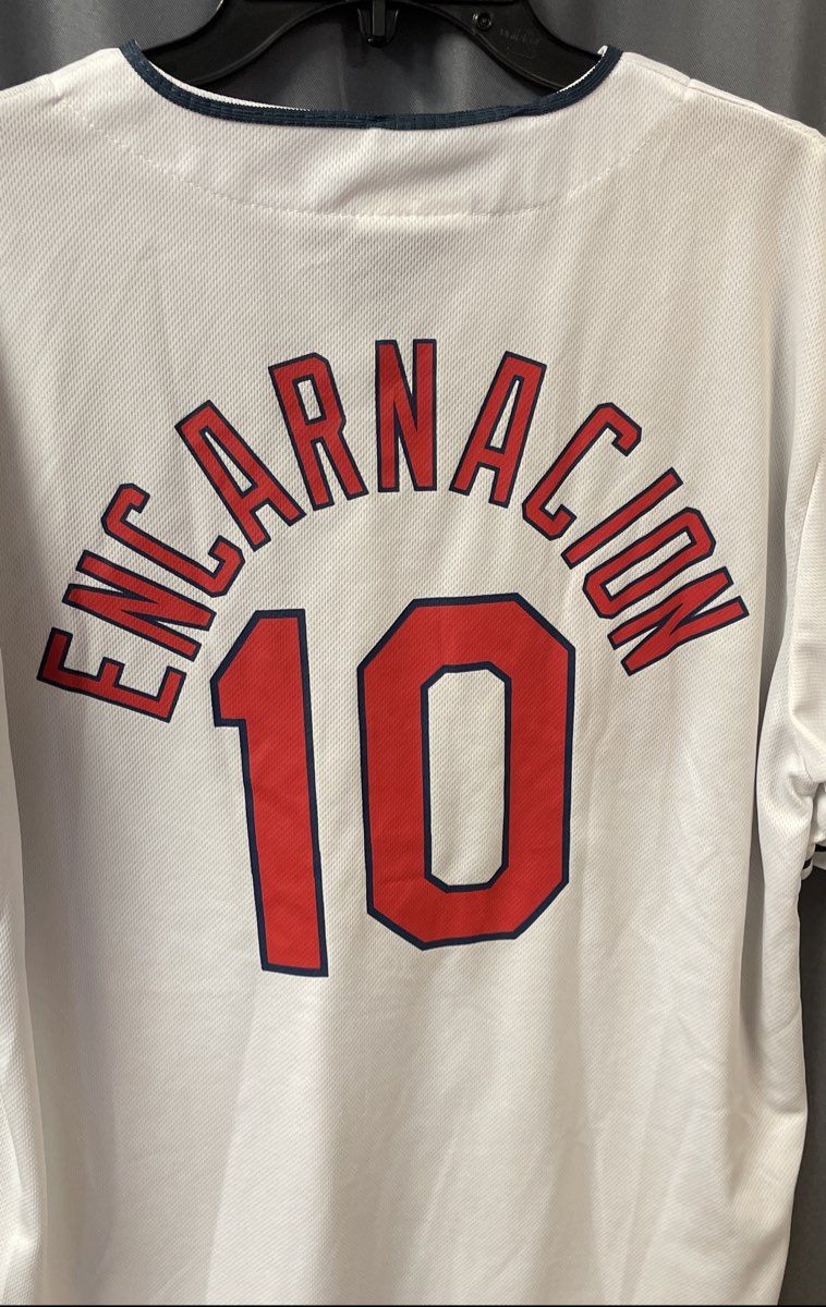 Match-Up Cleveland Indians Edwin Encarnacion #10 SGA Baseball Jersey White Sz XL