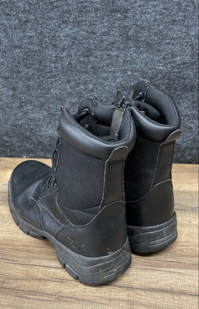 Texas Steer Kadmus 2 Black Leather Side Zip Tactical Work Boots Men's Size 10M