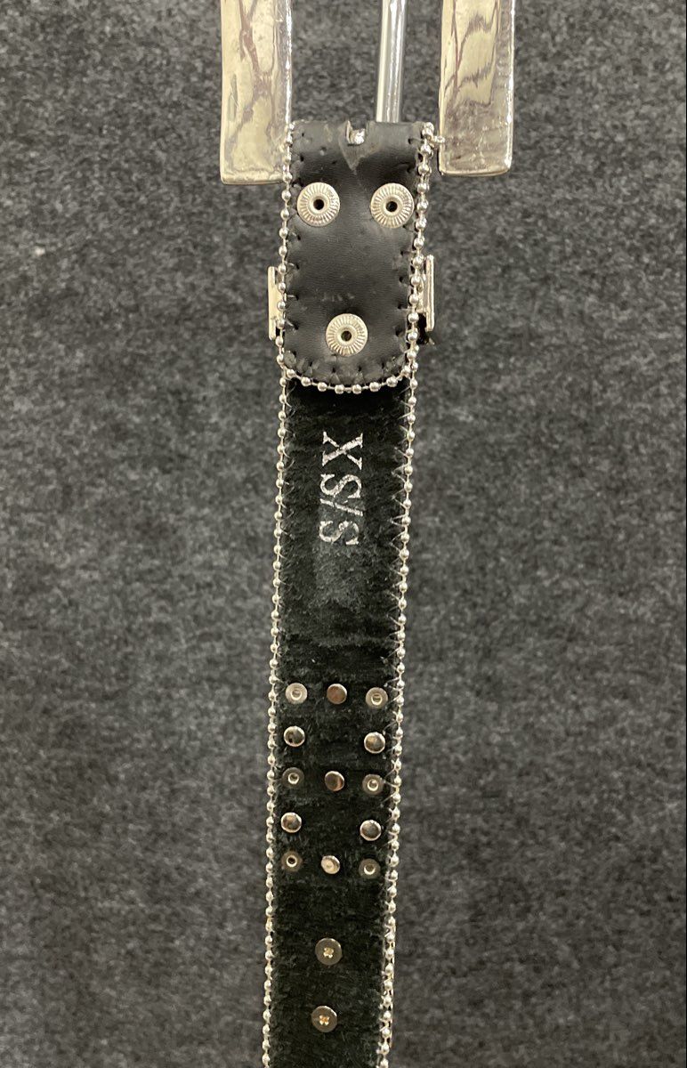 Women's Black Silver Rhinestone Crystal Studded Bling Belt Western Sz XS/S 28"