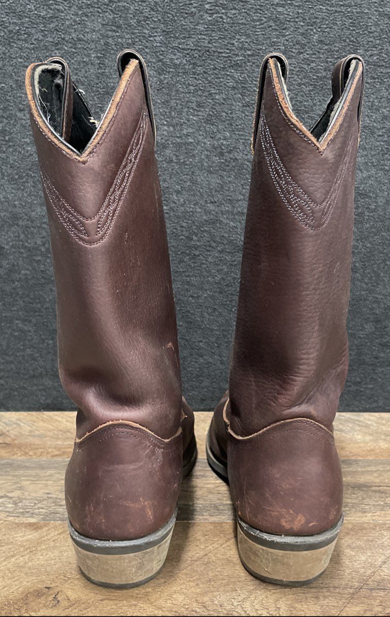 Solair Q.R. Brown Leather Western Cowboy Work Boots Men's Size 9 EE