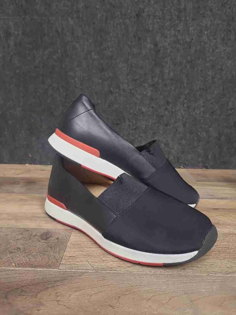 Vionic Cameo Black Leather Textile Slip On Comfort Sneakers Women's Size 9 Wide