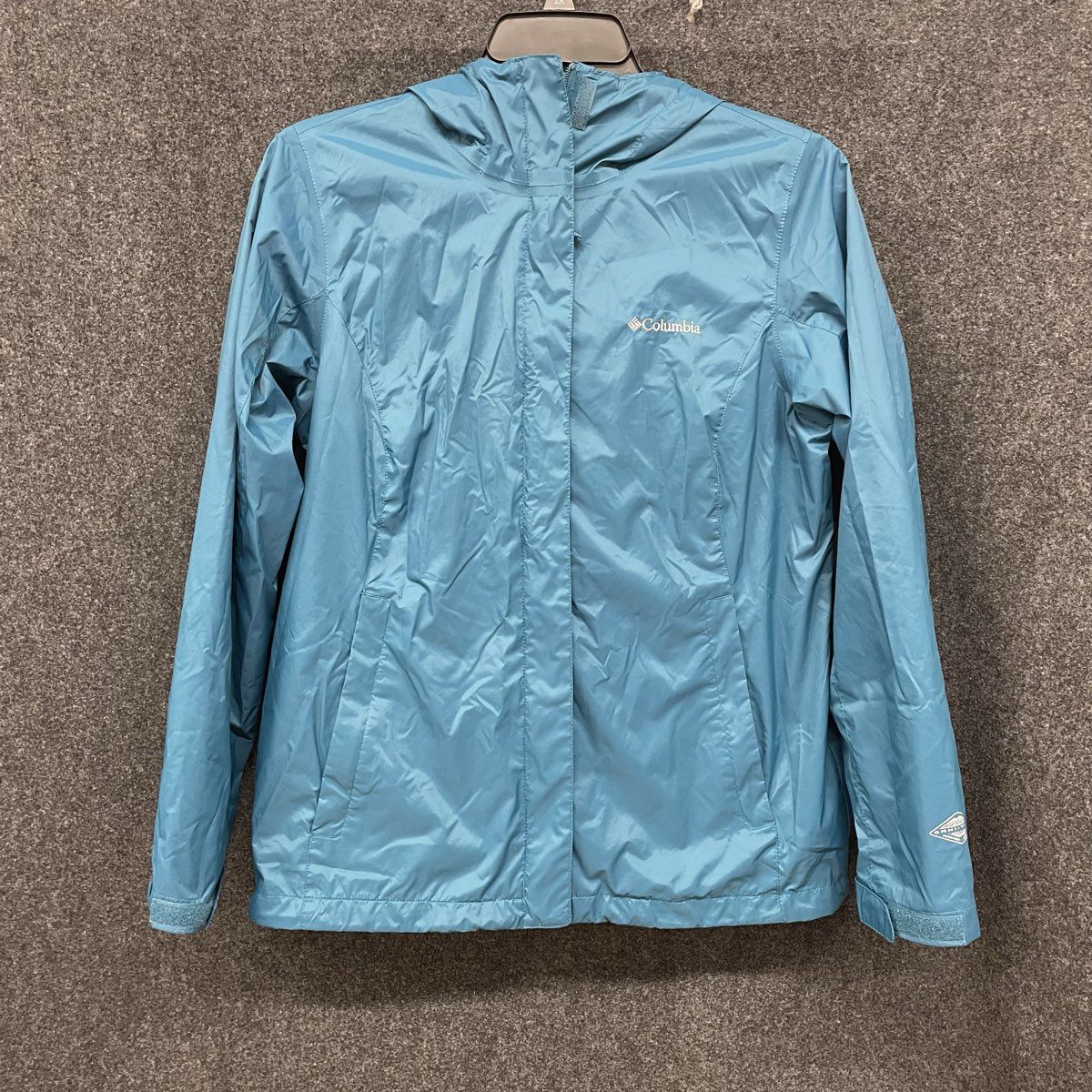 Columbia Women's Teal Arcadia II Omni-Tech Waterproof Hooded Rain Jacket L